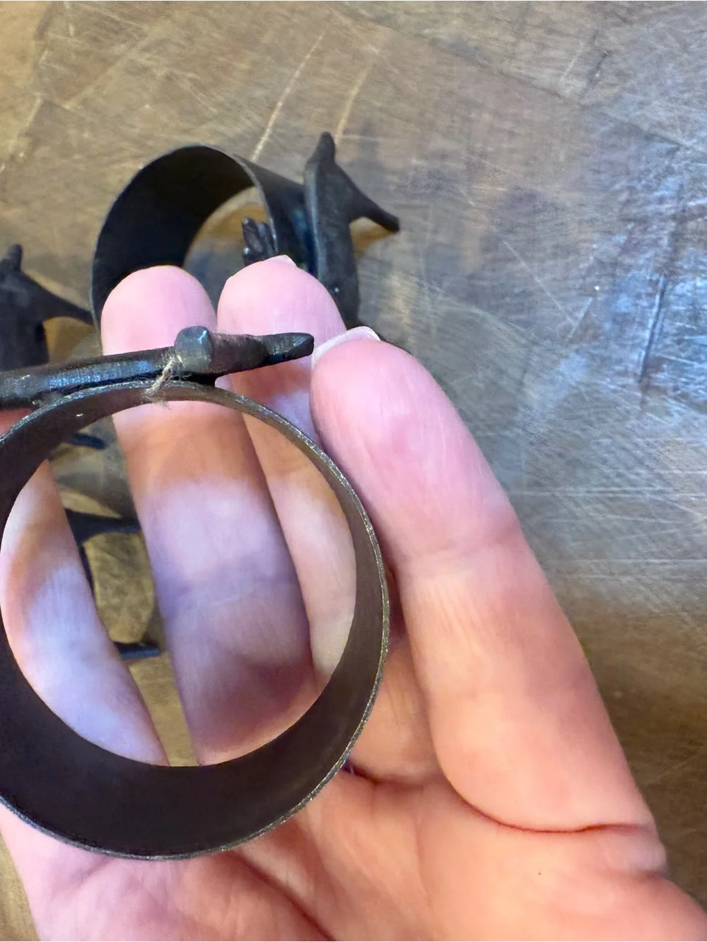 Handcrafted Metal Reindeer Napkin Rings - Set of 4